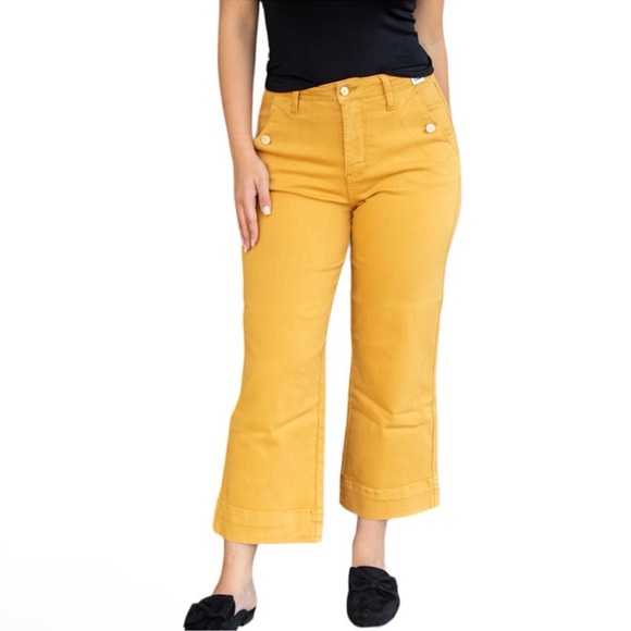 Judy Blue Pants - Judy Blue The Market Pant Crop Ankle Marigold